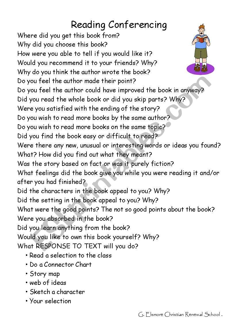 Conferencing Questions worksheet