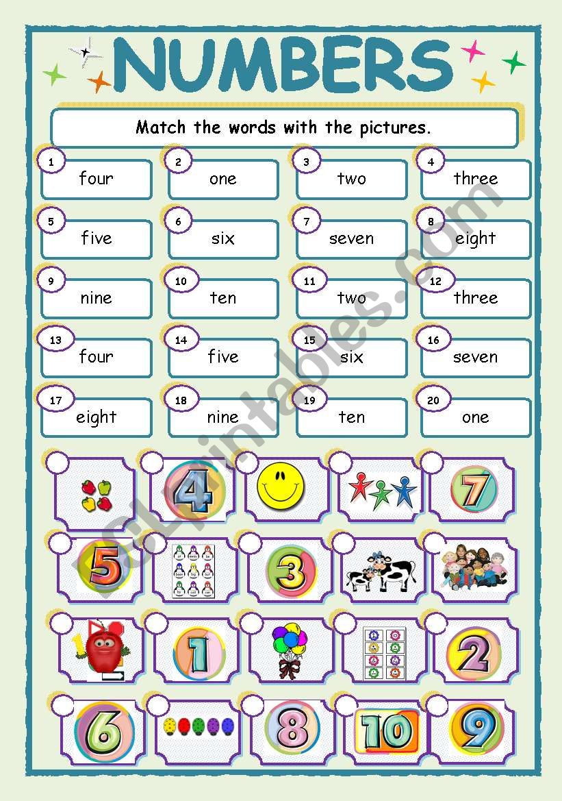 Numbers Numbers English Esl Worksheets For Distance Numbers Esl Worksheet By Darlin Rocio 