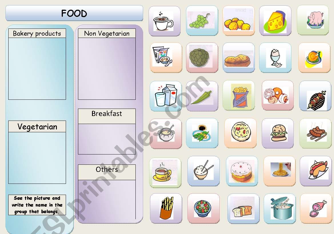 Nouns/Food worksheet