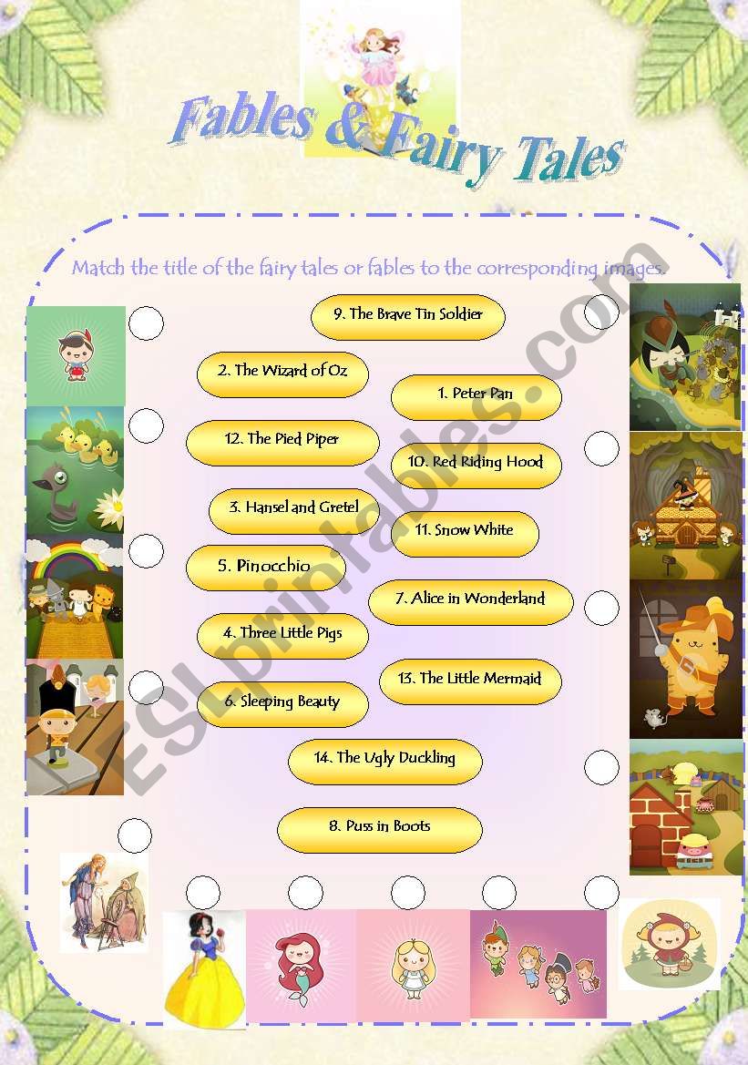 Fables and Fairy Tales worksheet