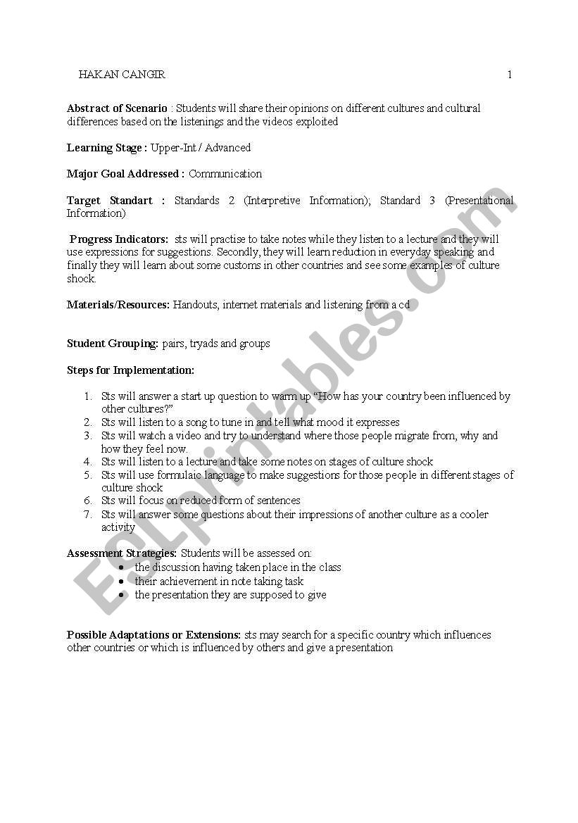 speaking listening integrated lesson