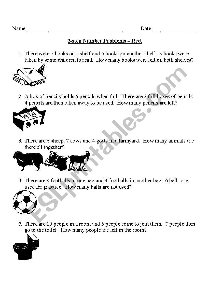 2 step word problems worksheet