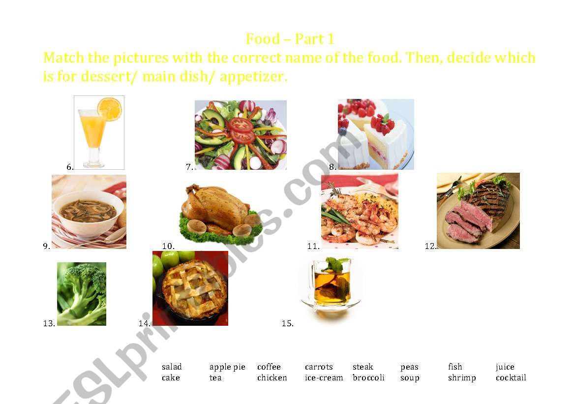 Food worksheet worksheet