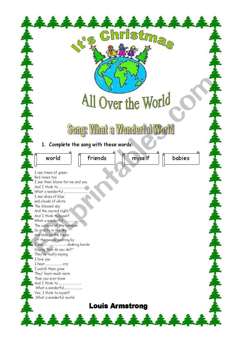 What a Wonderful World  worksheet