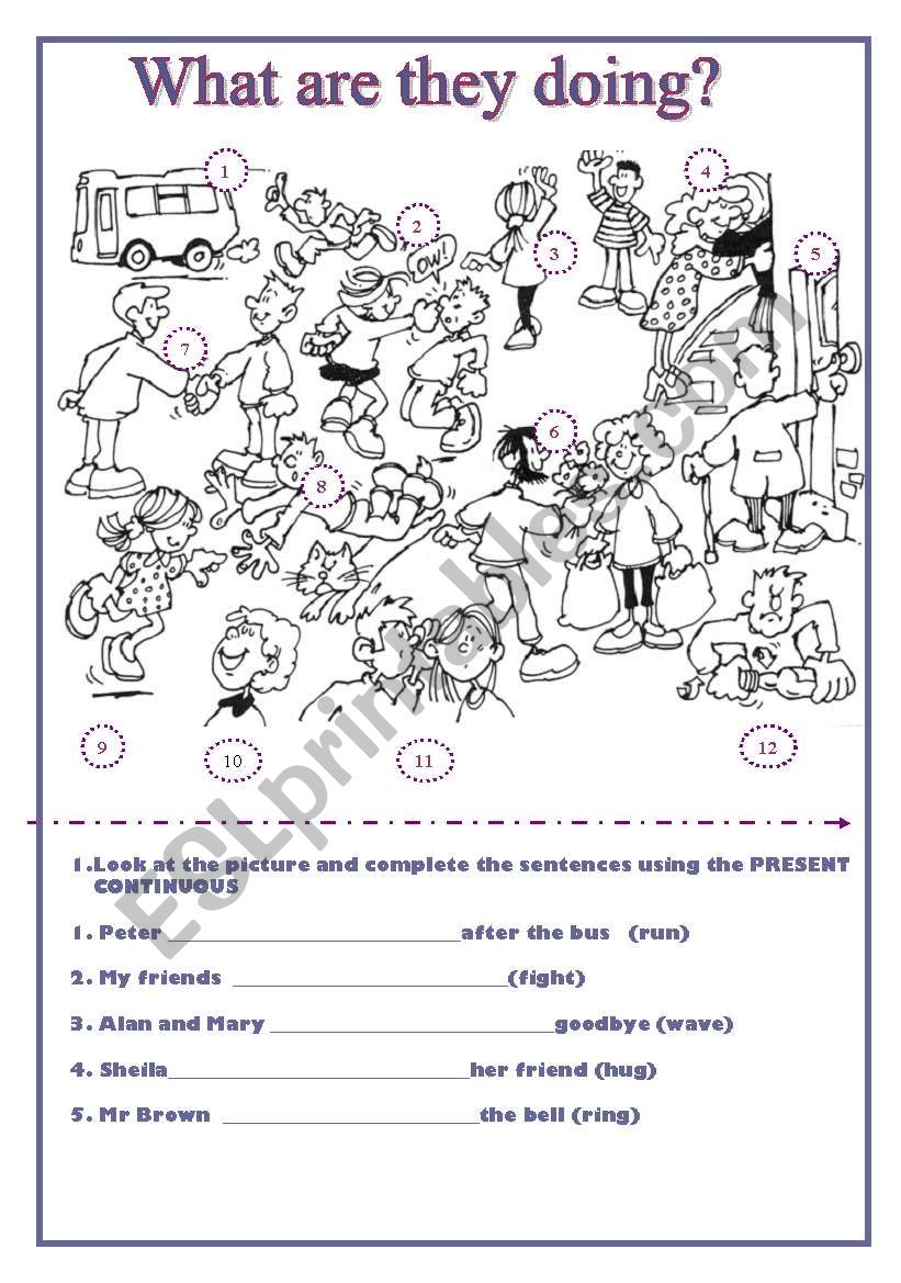 WHAT ARE THEY DOING? worksheet