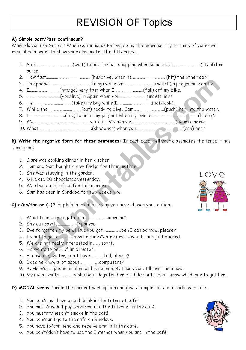 revision worksheet