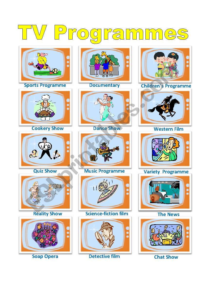 TV Programmes Poster worksheet