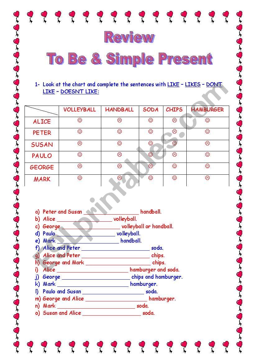 To Be & Simple Present worksheet