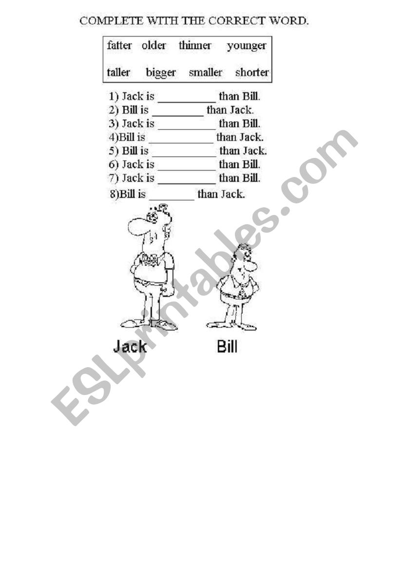 compare these people worksheet