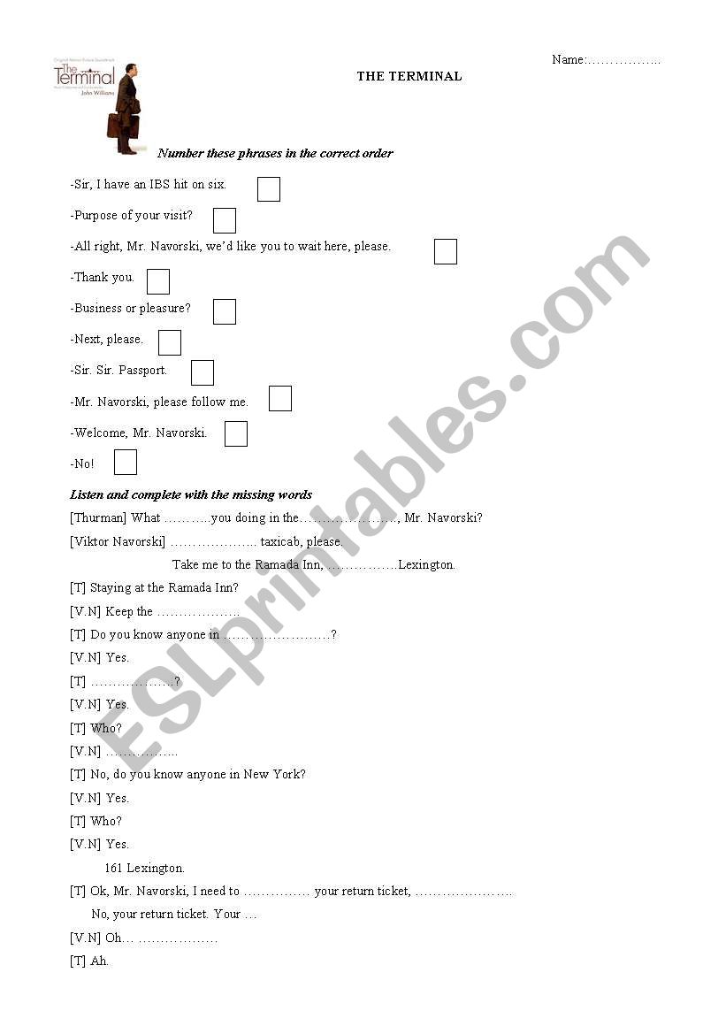 the terminal worksheet