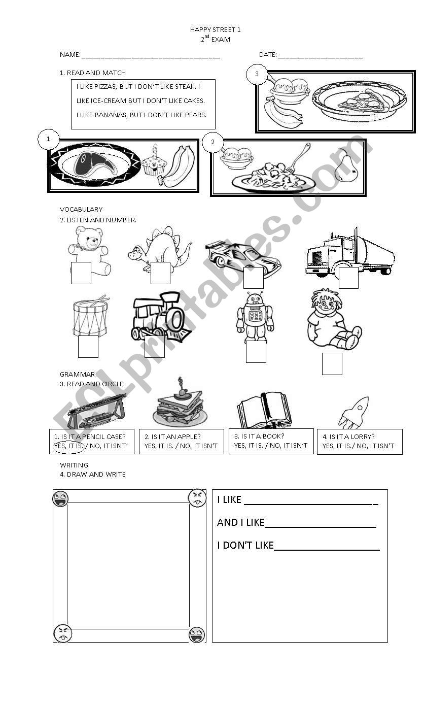 FOOD AND TOYS worksheet