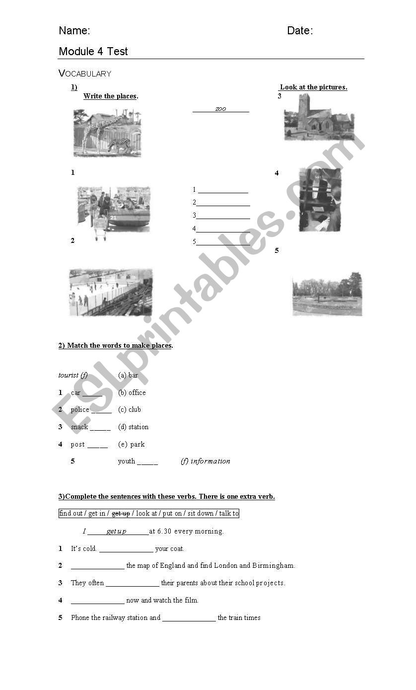 Test revision worksheet