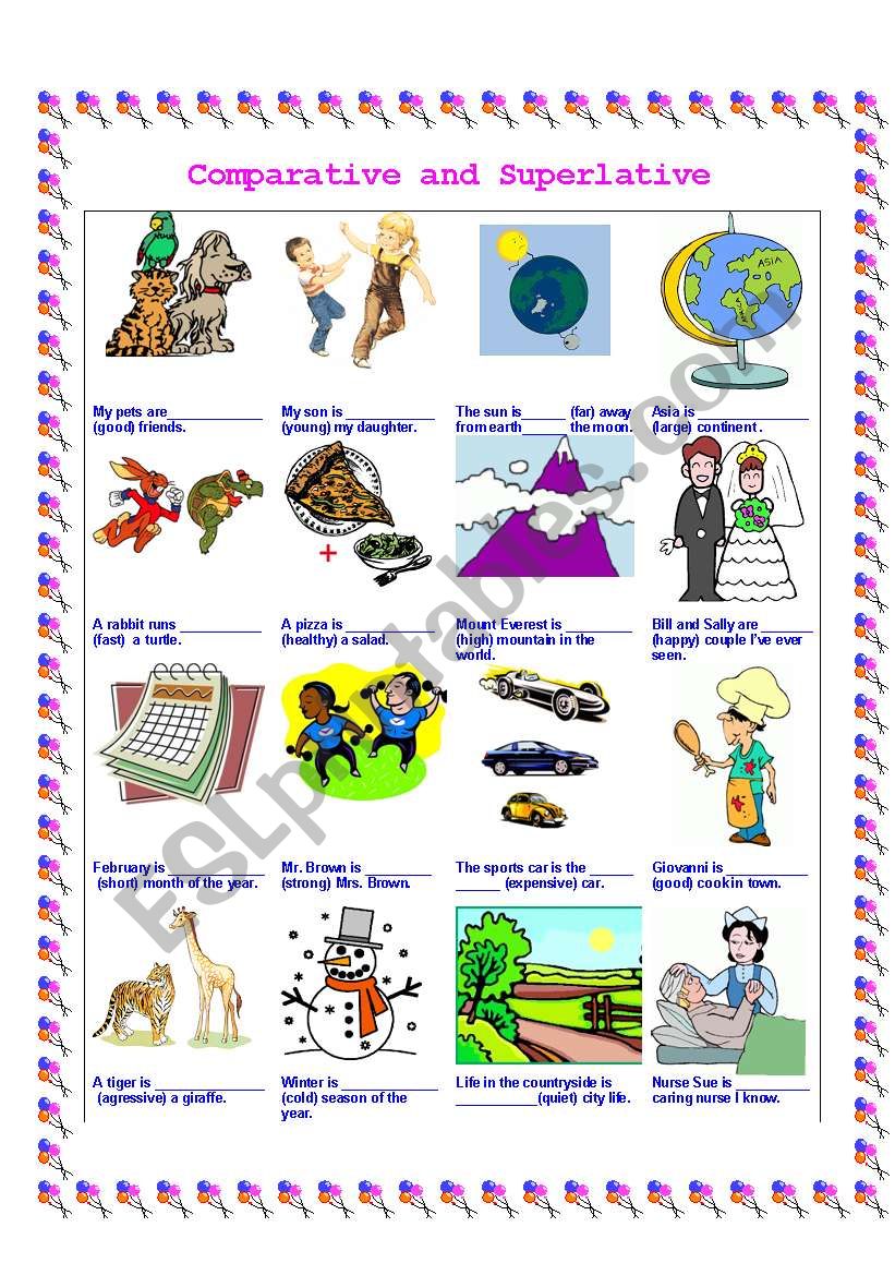 comparative and superlative of adjectives