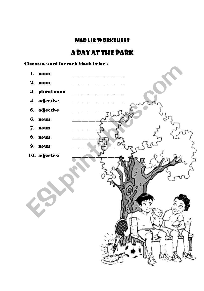 Mad Lib worksheet