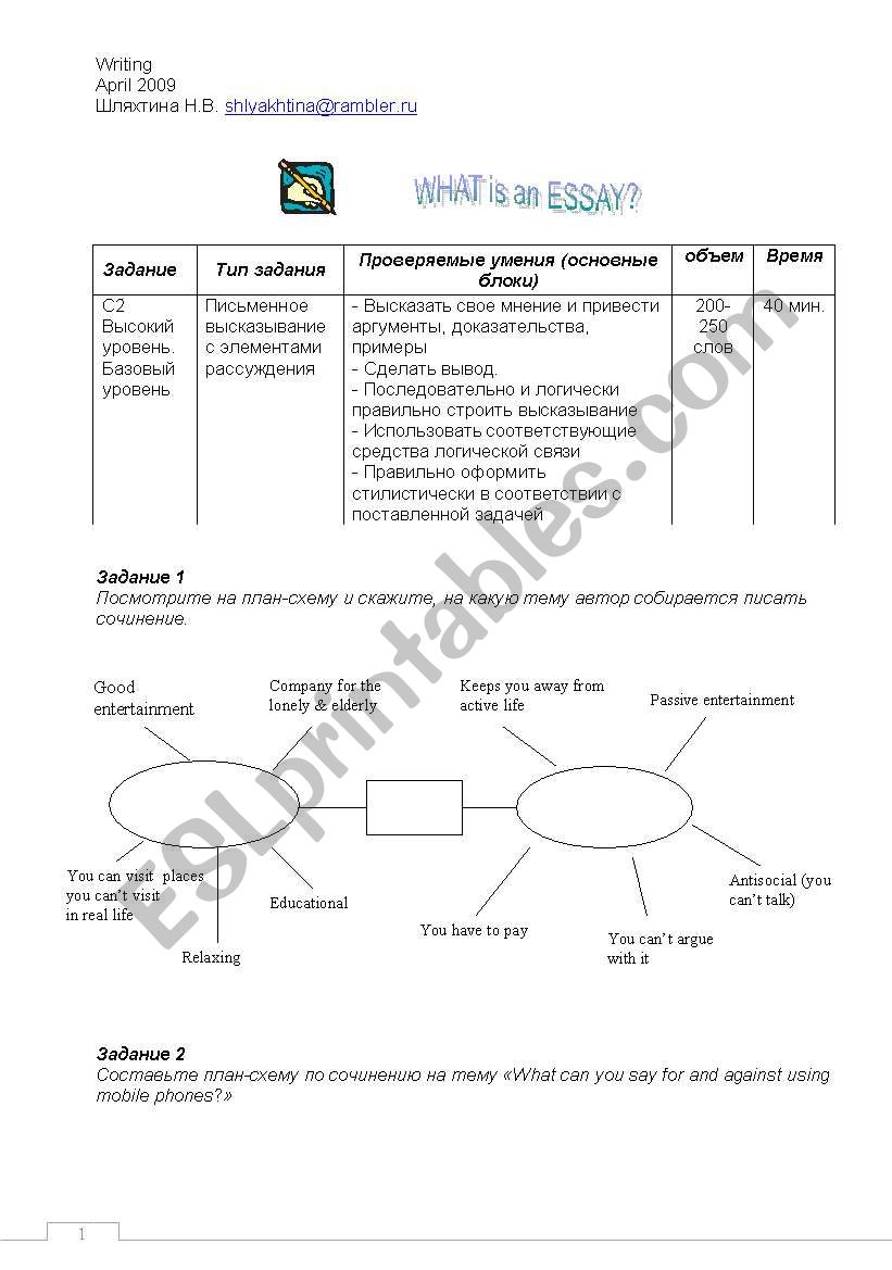 steps to writing an essay worksheets