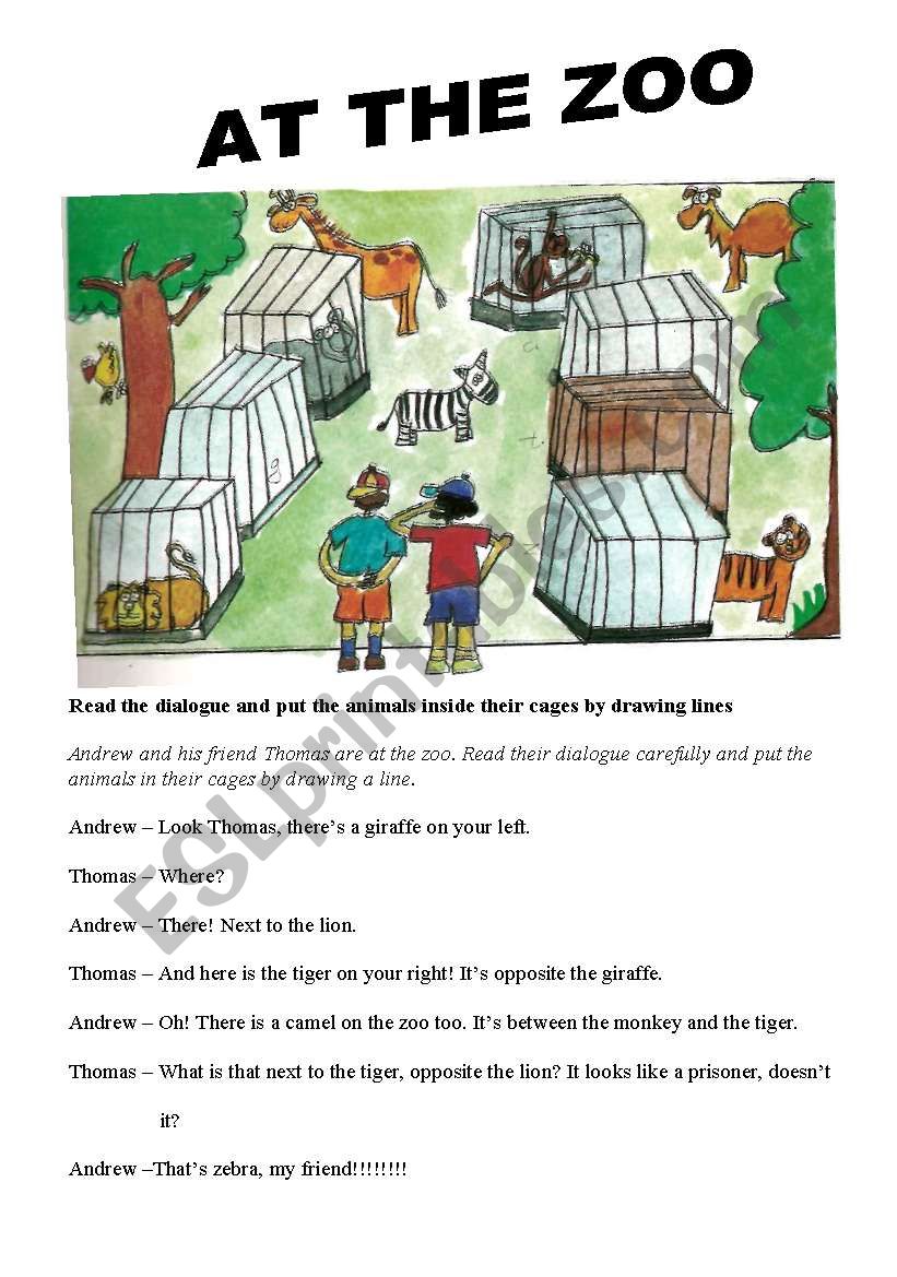 AT THE ZOO worksheet