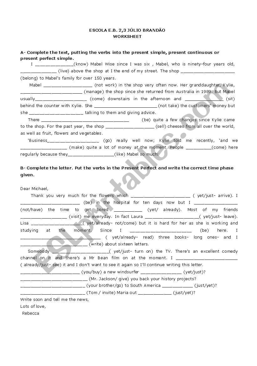 Present Perfect and Simple Past