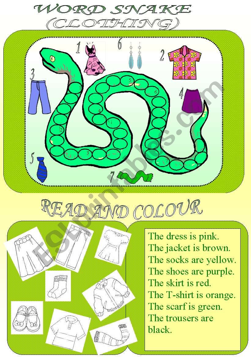 Clothes worksheet