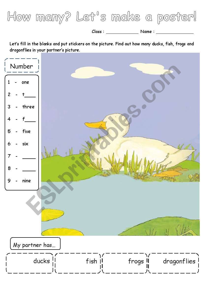 Five little ducks cut & paste worksheet