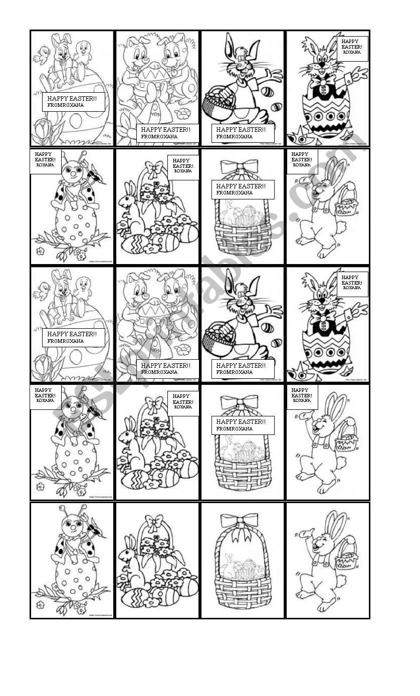 easter cards worksheet