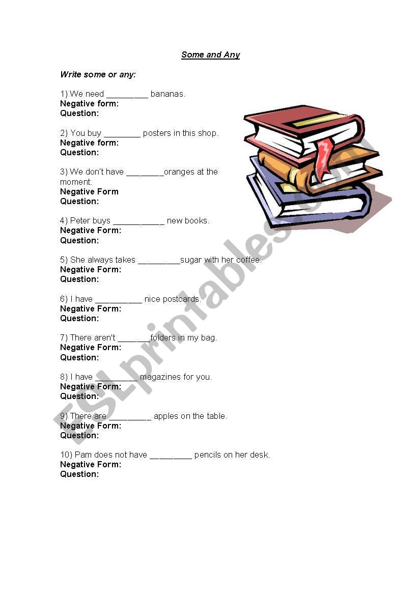 Some and Any worksheet worksheet Some and Any worksheet worksheet