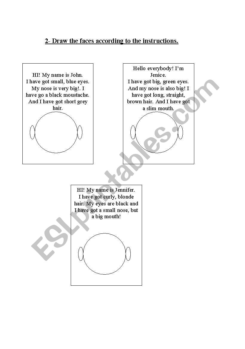 physical description worksheet