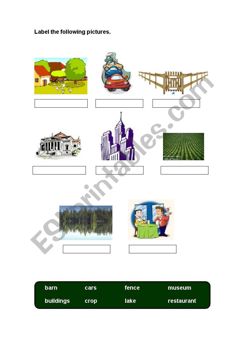 City and country 2 to 2 worksheet