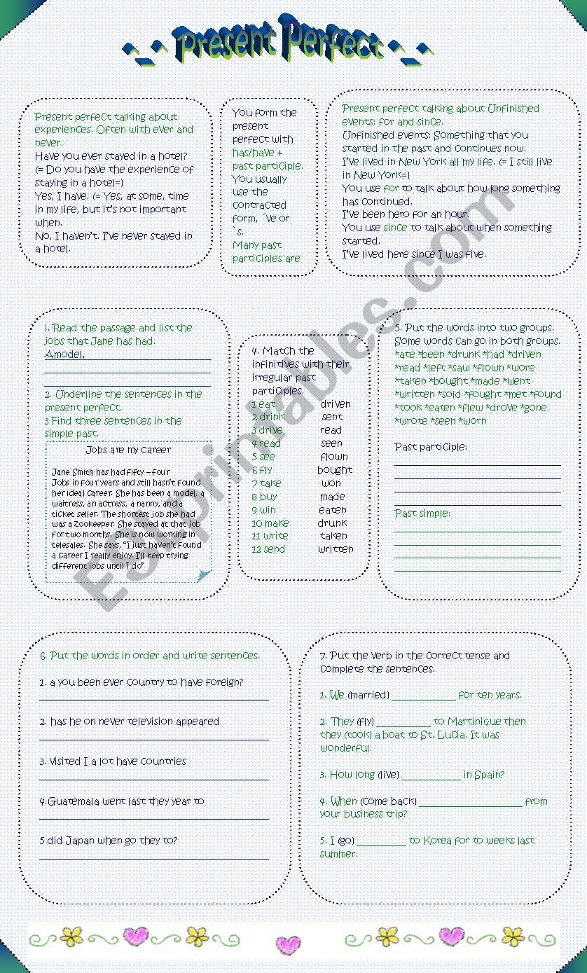 Present Perfect worksheet