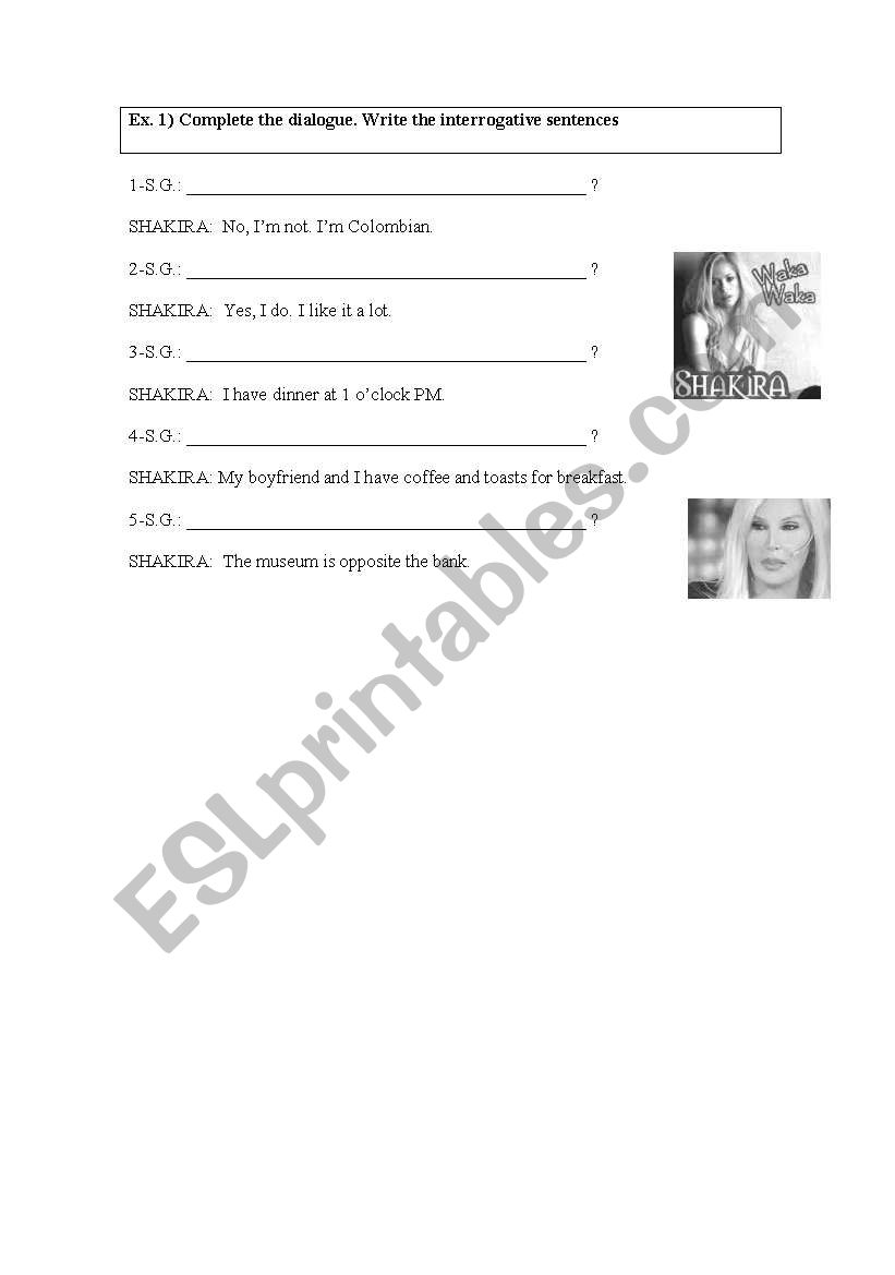 Open dialogue worksheet