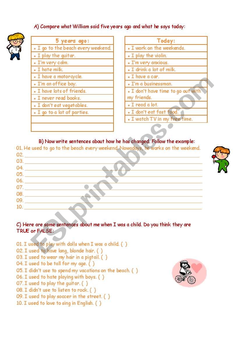 Exercises  - Used to worksheet