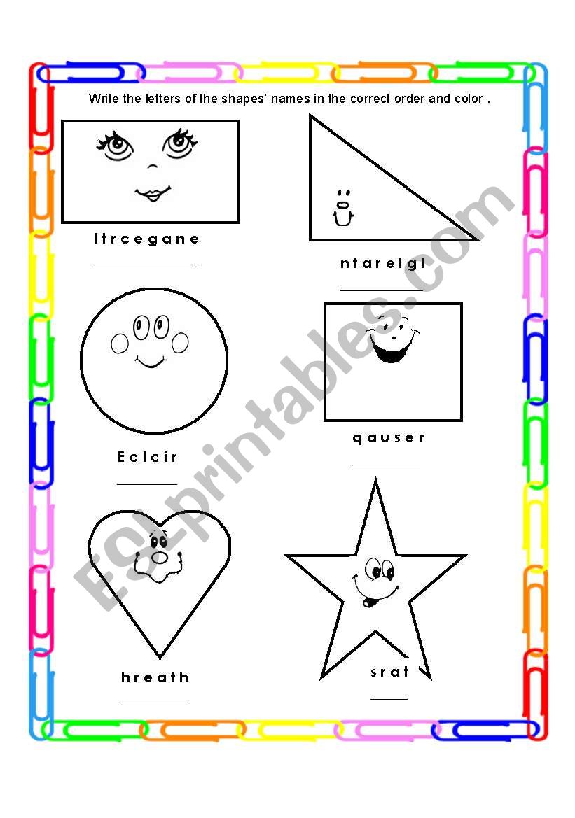 Shapes worksheet