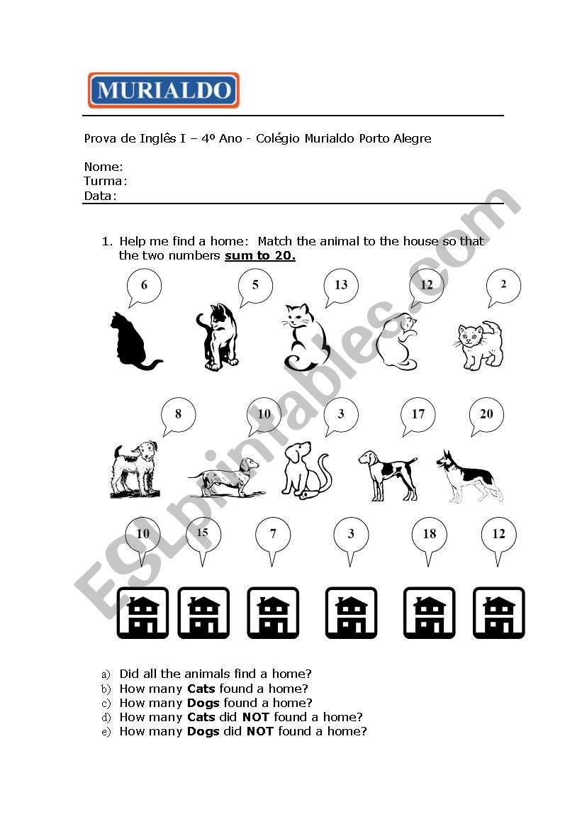 ENGLISH TEST  worksheet