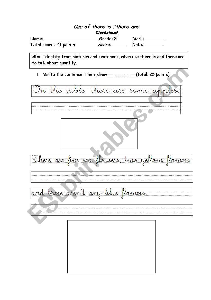 Use of there is and there are worksheet