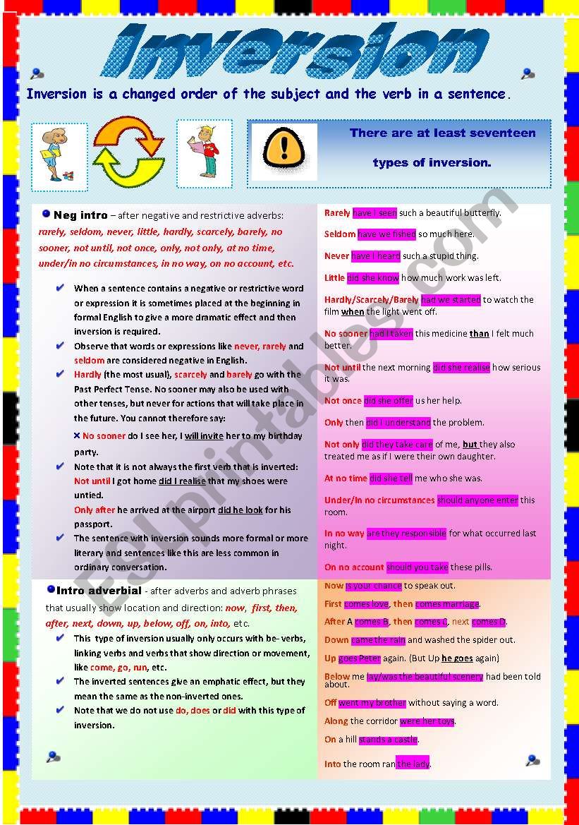 Inversion (1/2) worksheet