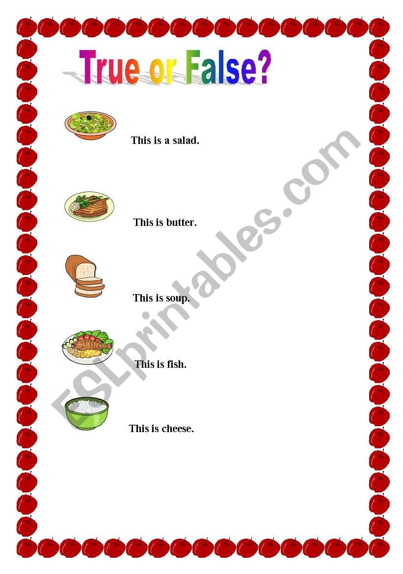 Food worksheet