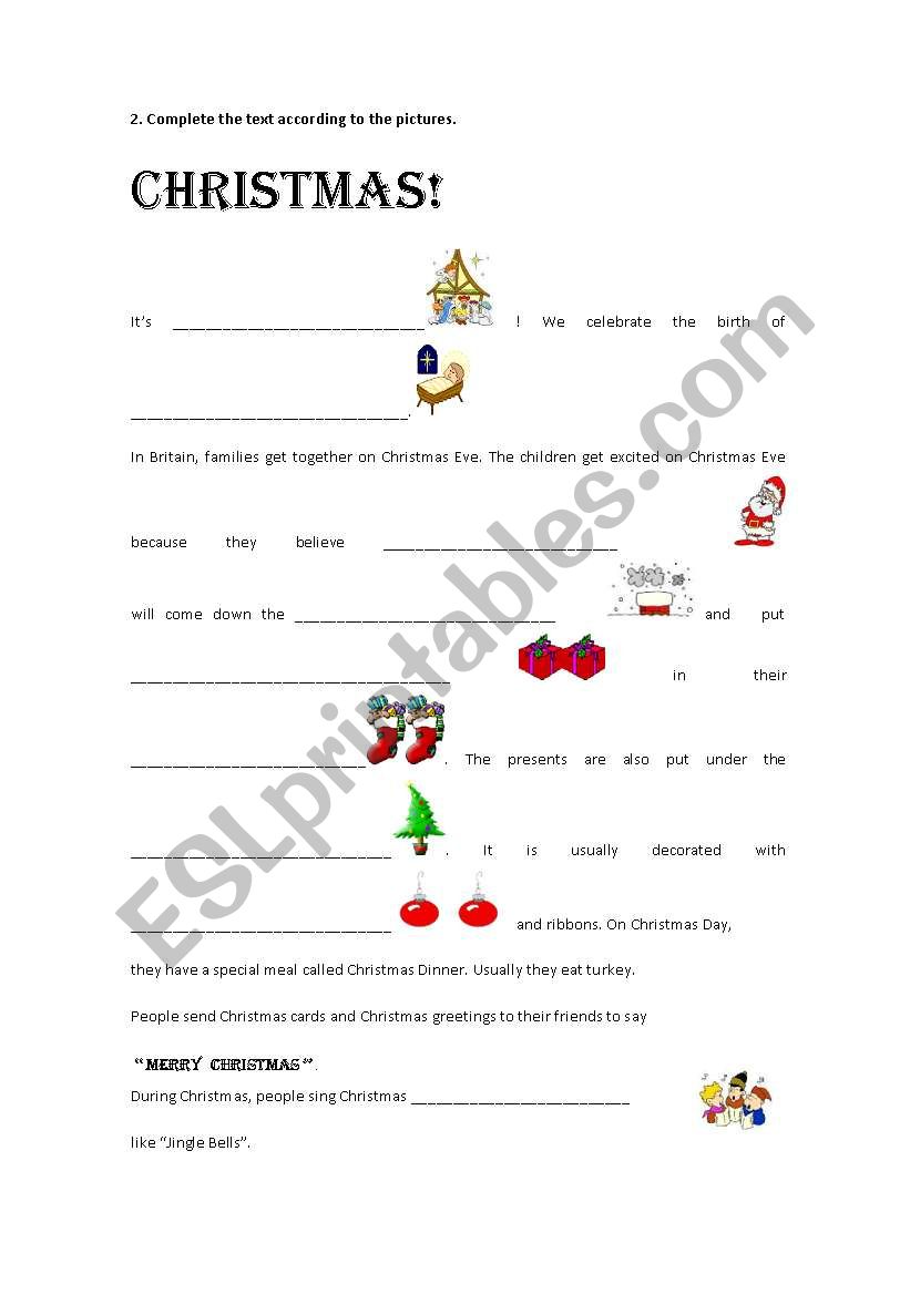 Christmas in Britain worksheet