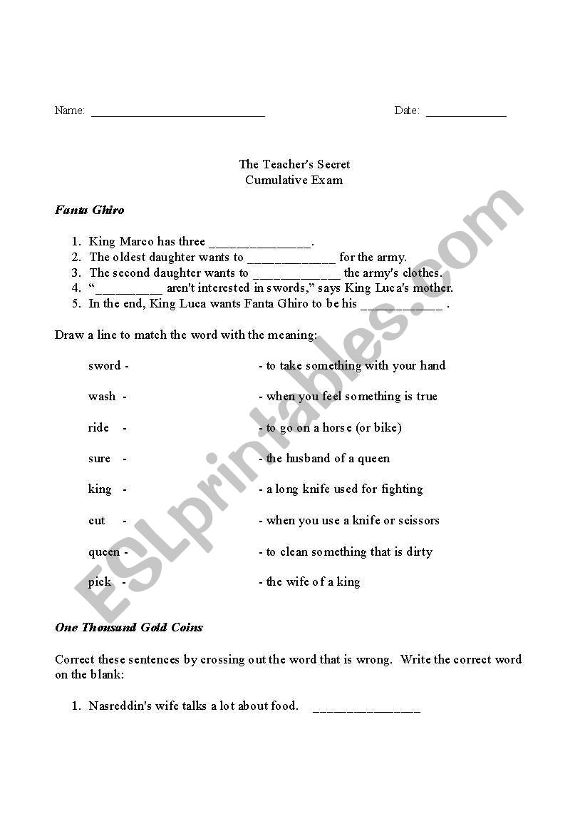 The Teachers Secret Final Test (Oxford Press)