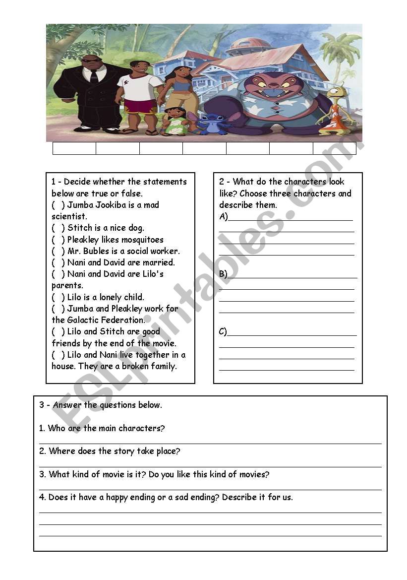 Lilo & Stitch worksheet