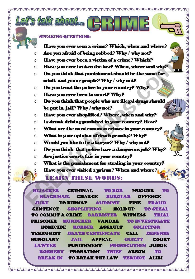 LETÂ´S TALK ABOUT CRIME (SPEAKING SERIES 55)