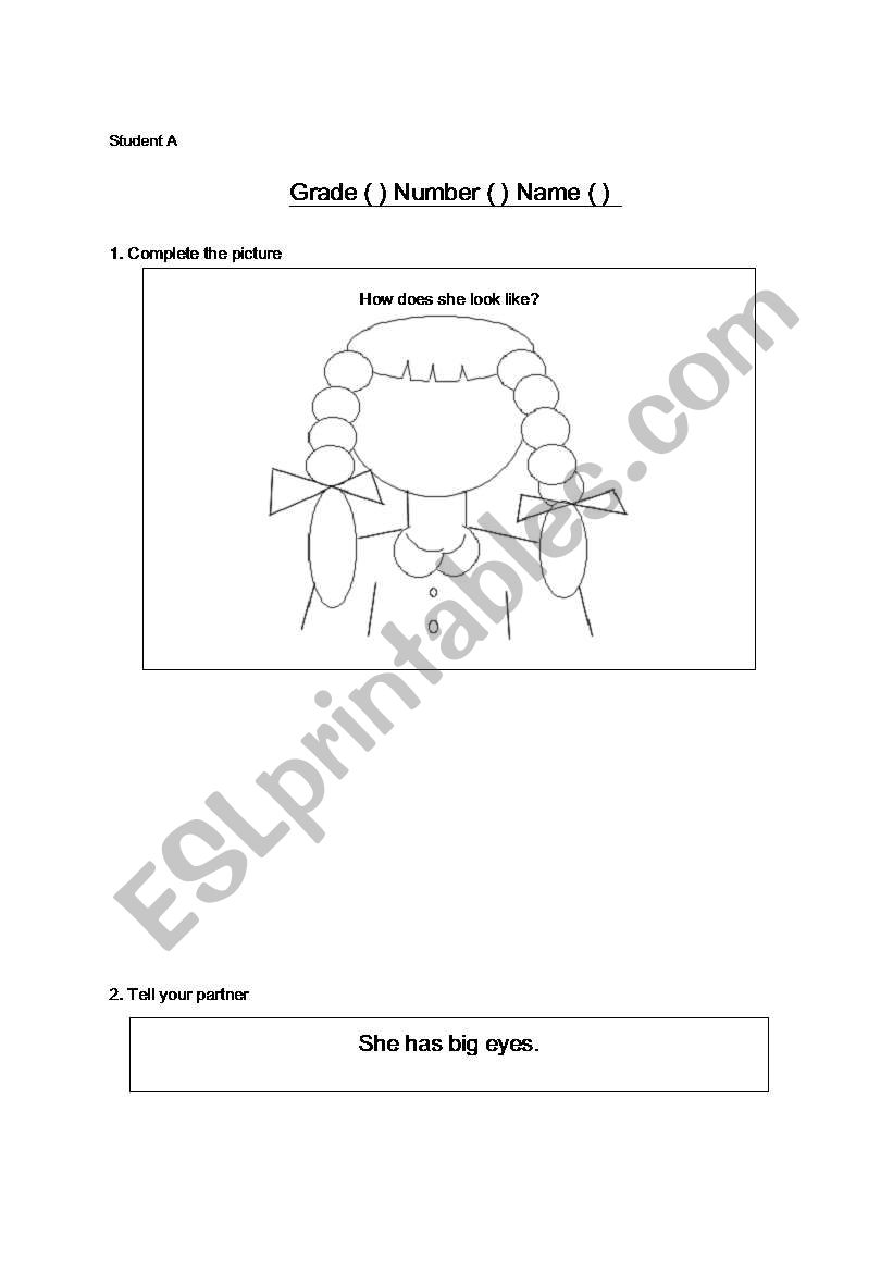 person description worksheet