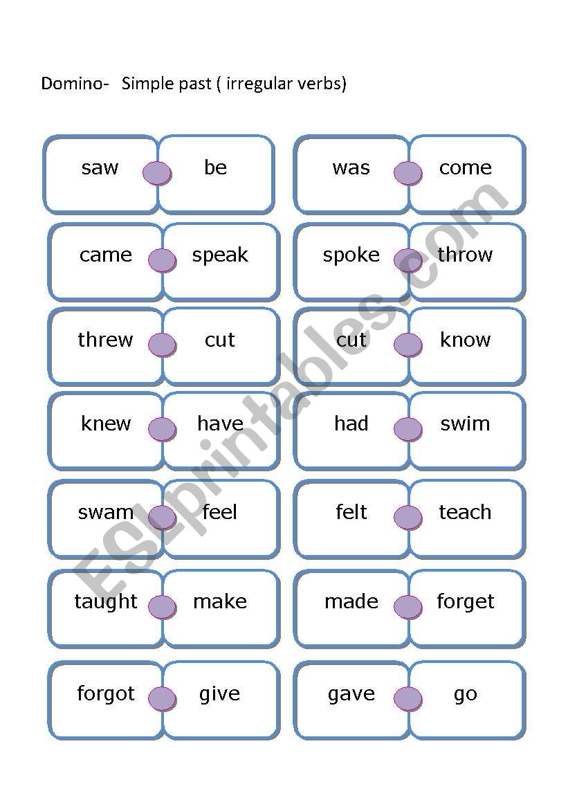 Domino: past simple ( irregular verbs)