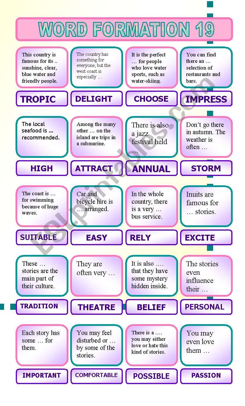 Word formation 19 worksheet