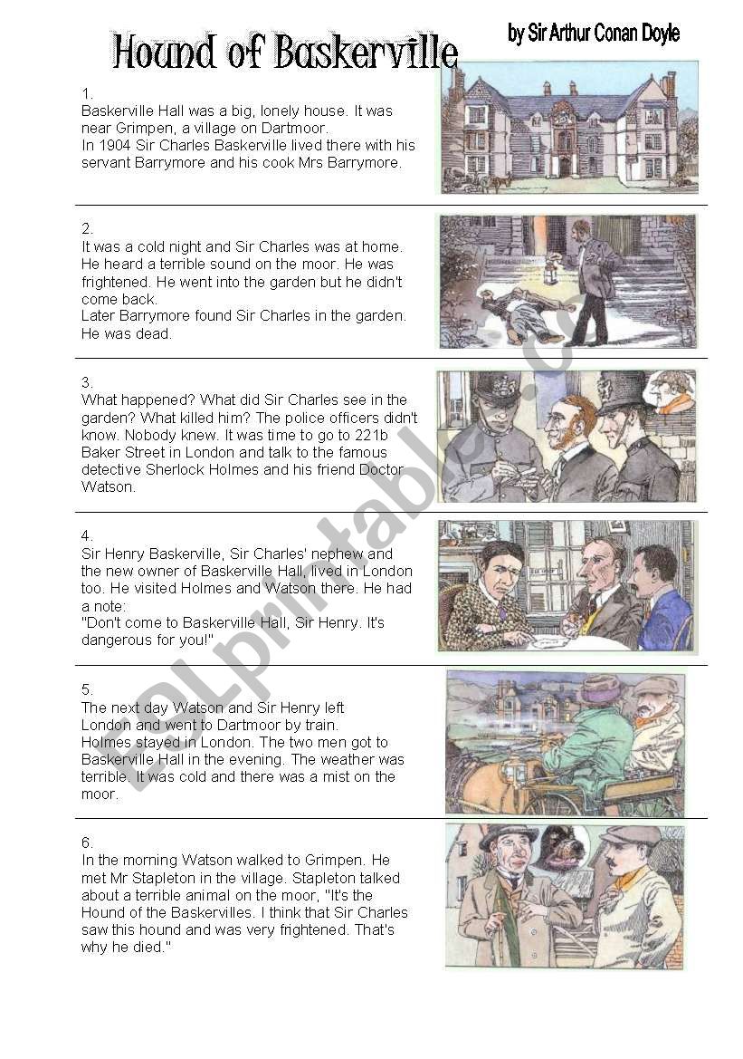 Hound of the Baskervilles - 11 pages 7 pgs excercises