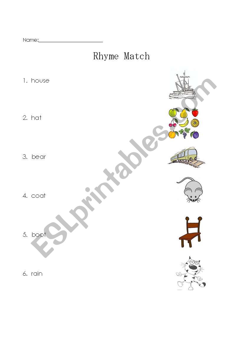 Rhyme Practice worksheet