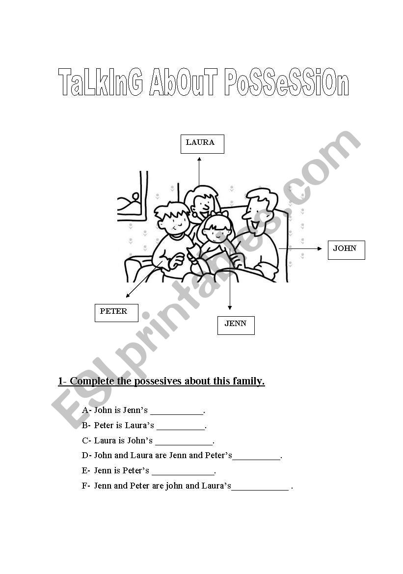 possession with Family worksheet