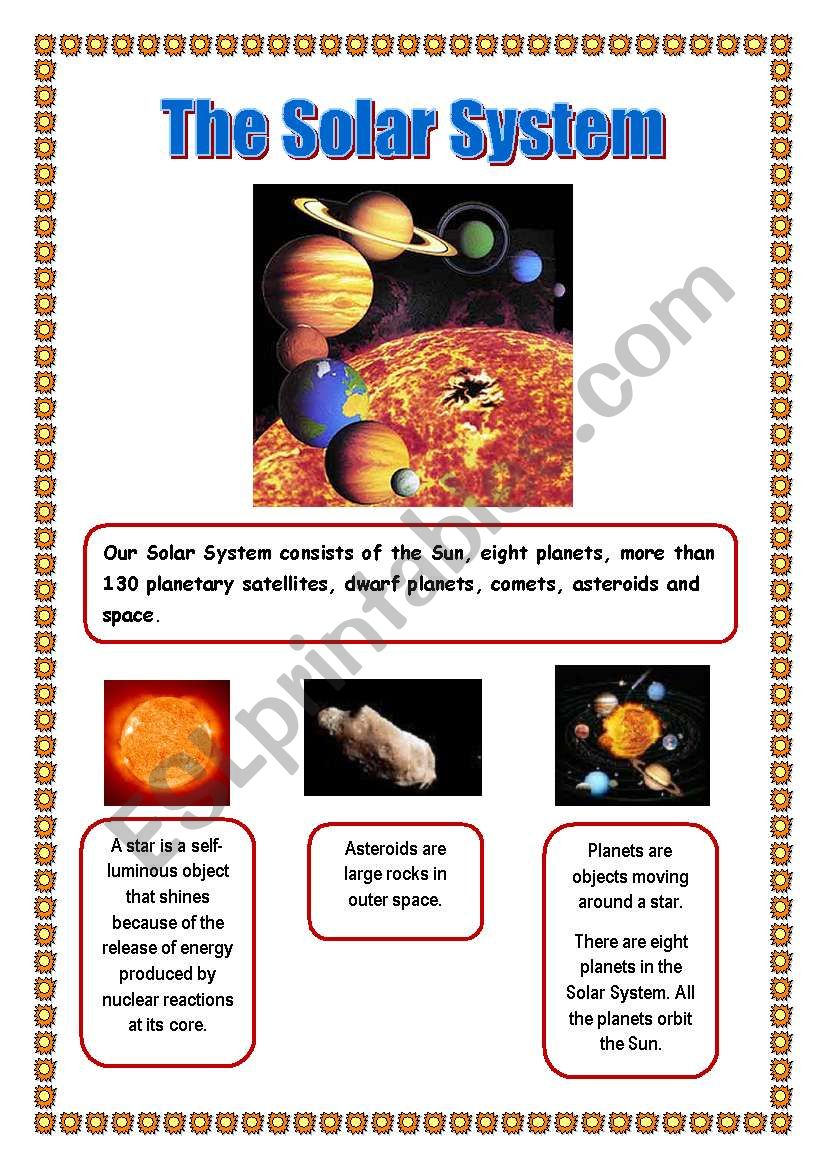 The Solar system worksheet