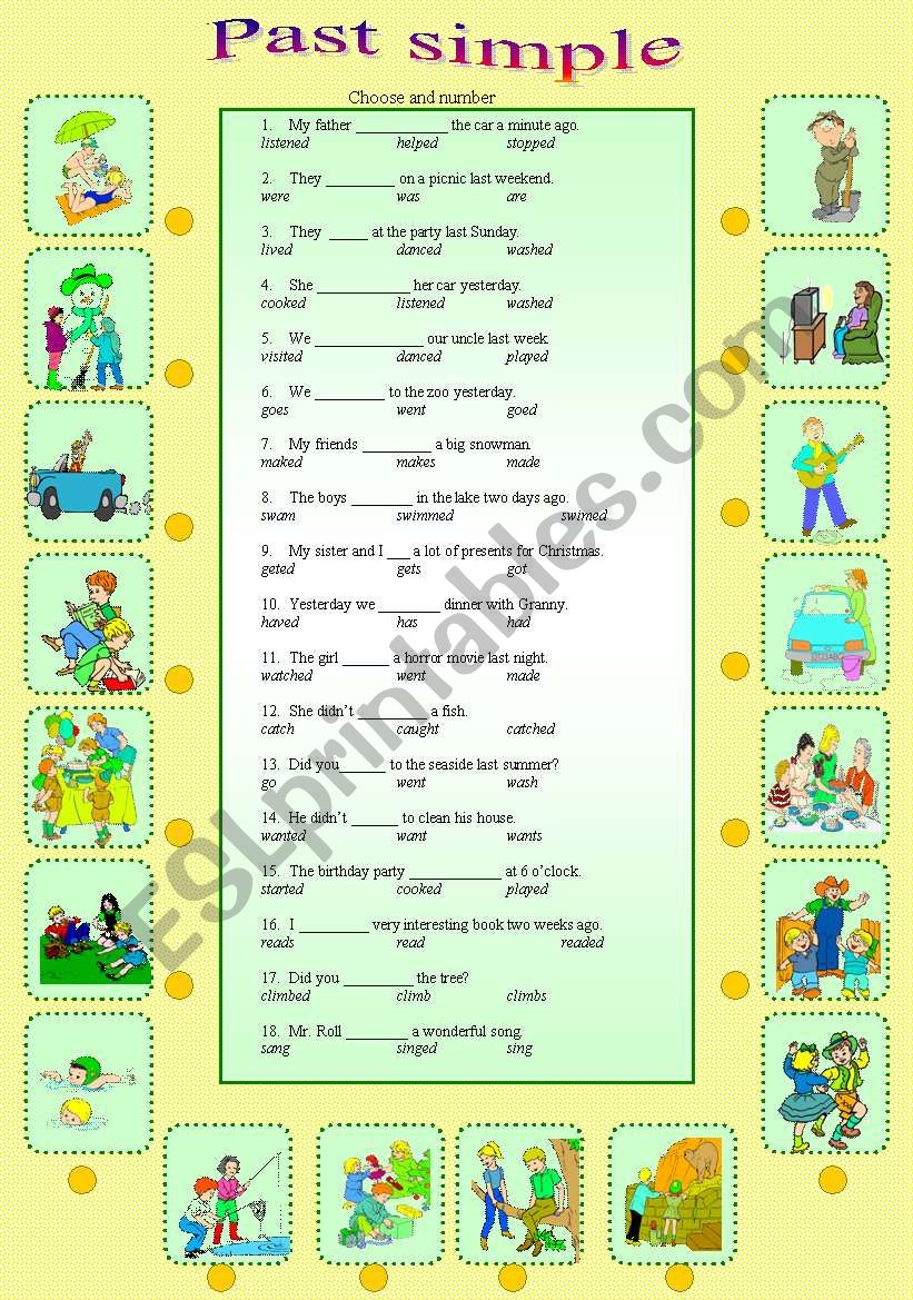 Past simple exercise worksheet