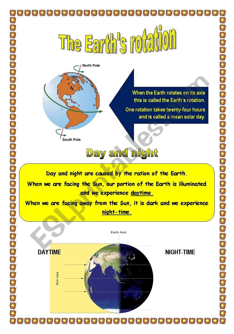 The Earths rotation worksheet