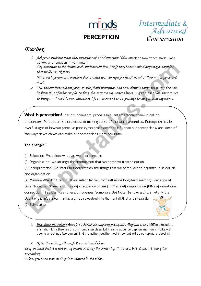 Perception worksheet