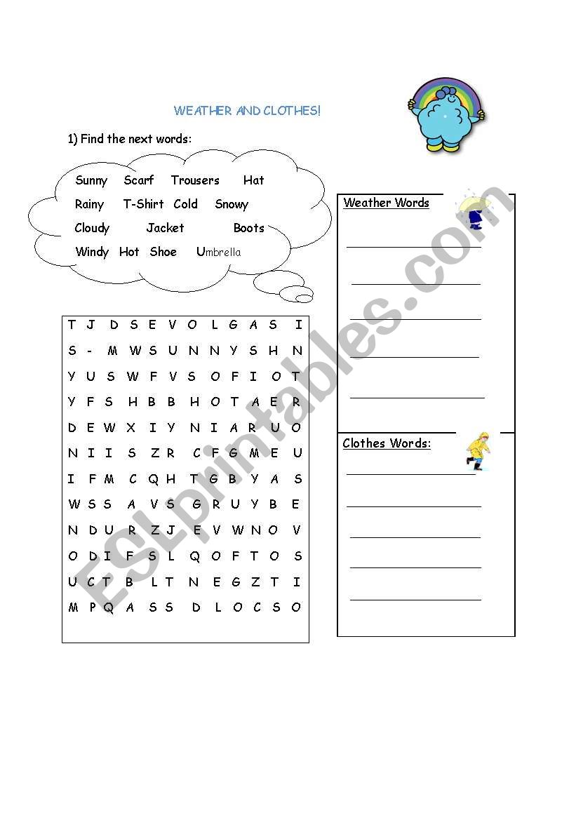 Weather and Clothes worksheet